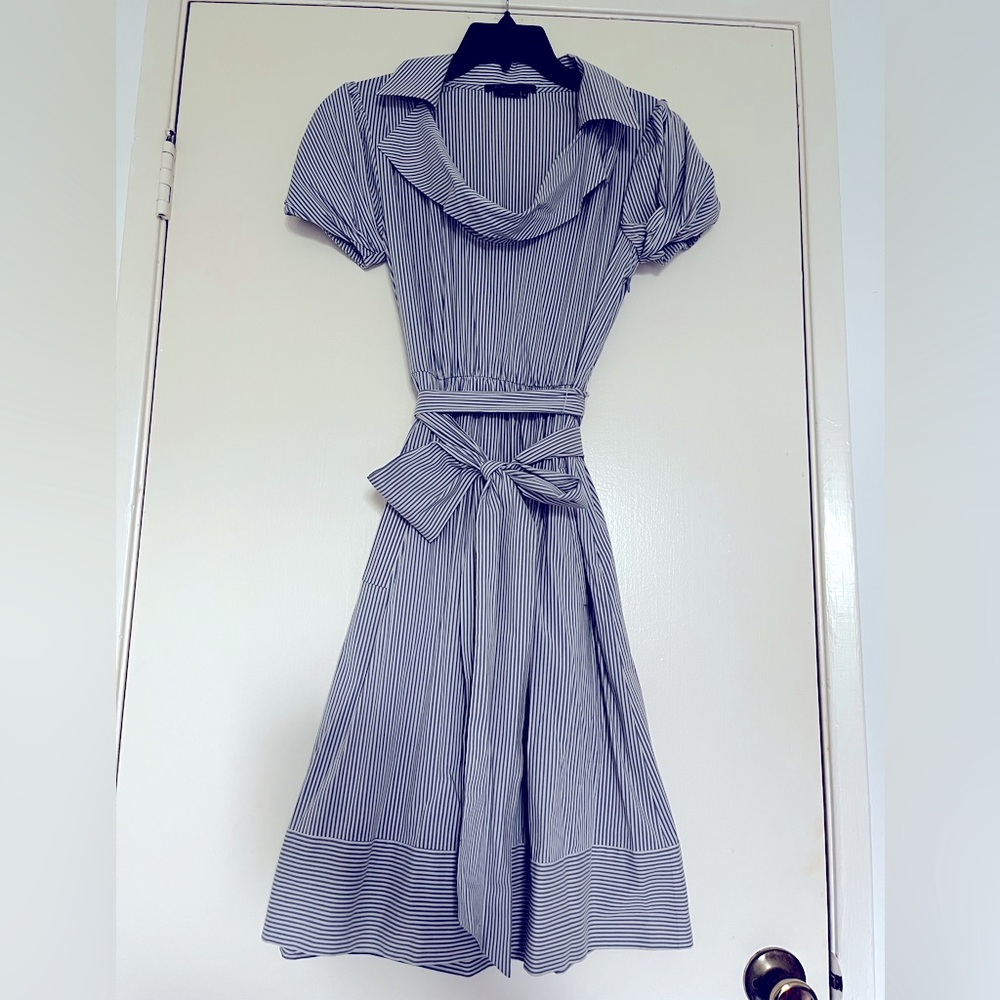 BCBGMaxAzria Striped Midi Dress
